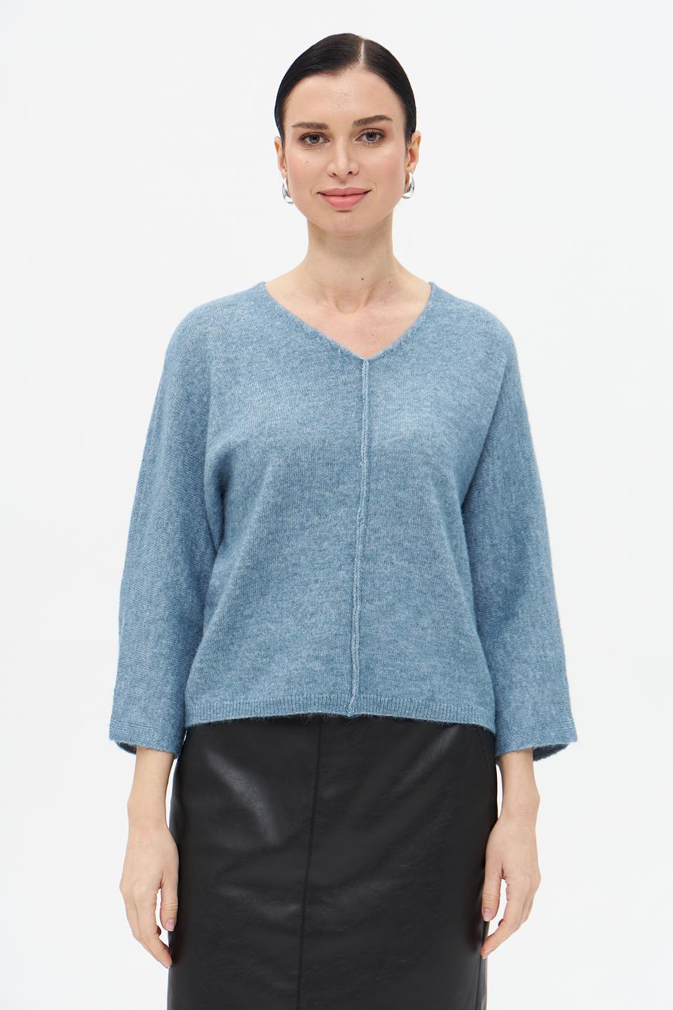 Пуловер Broadway V-образный голубой