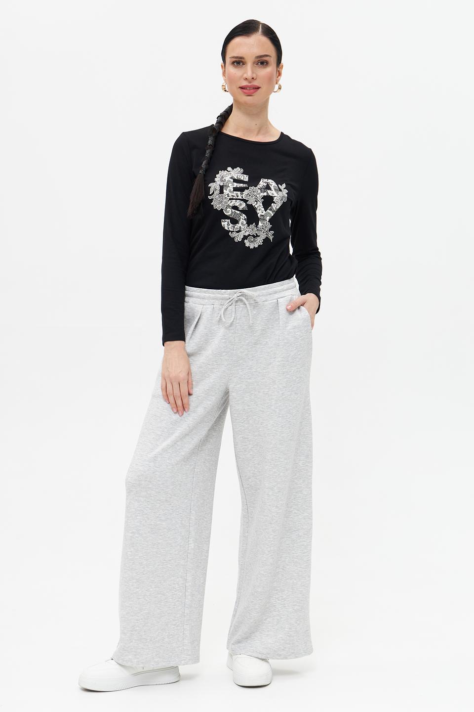 Брюки клёш Broadway серые