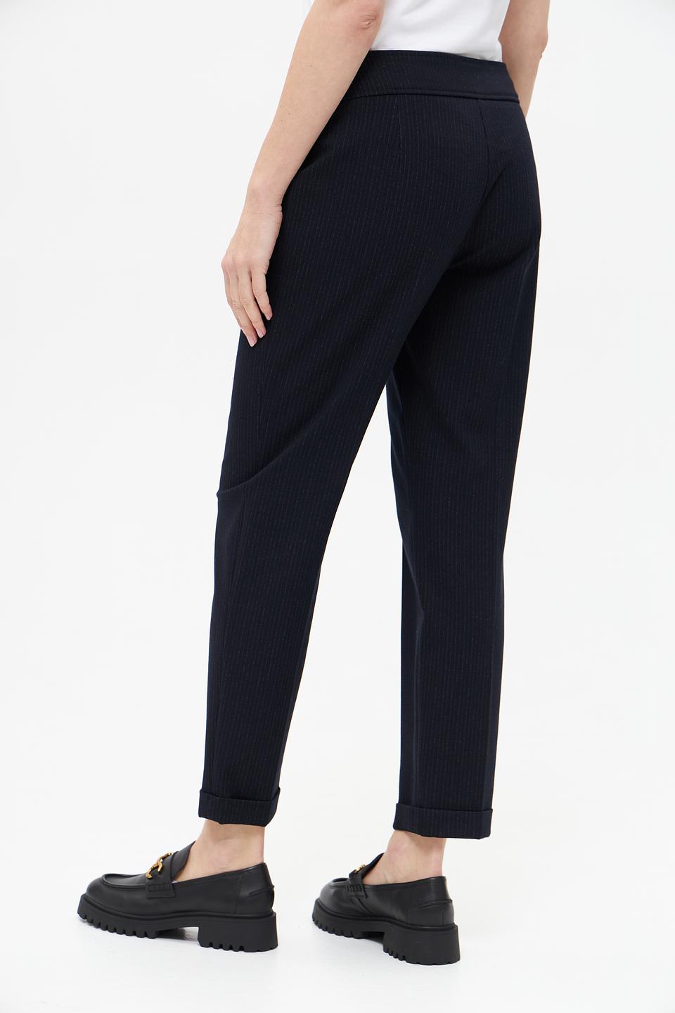 Брюки Bianca в полоску черные