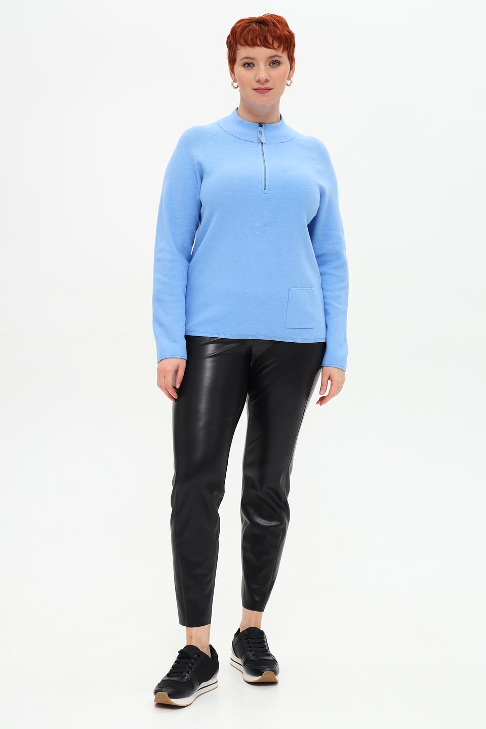 Пуловер Rabe collection голубой с молнией