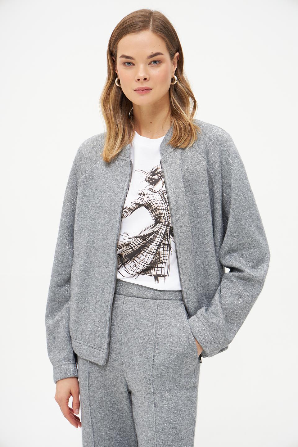 Жакет Lecomte серый приталенный