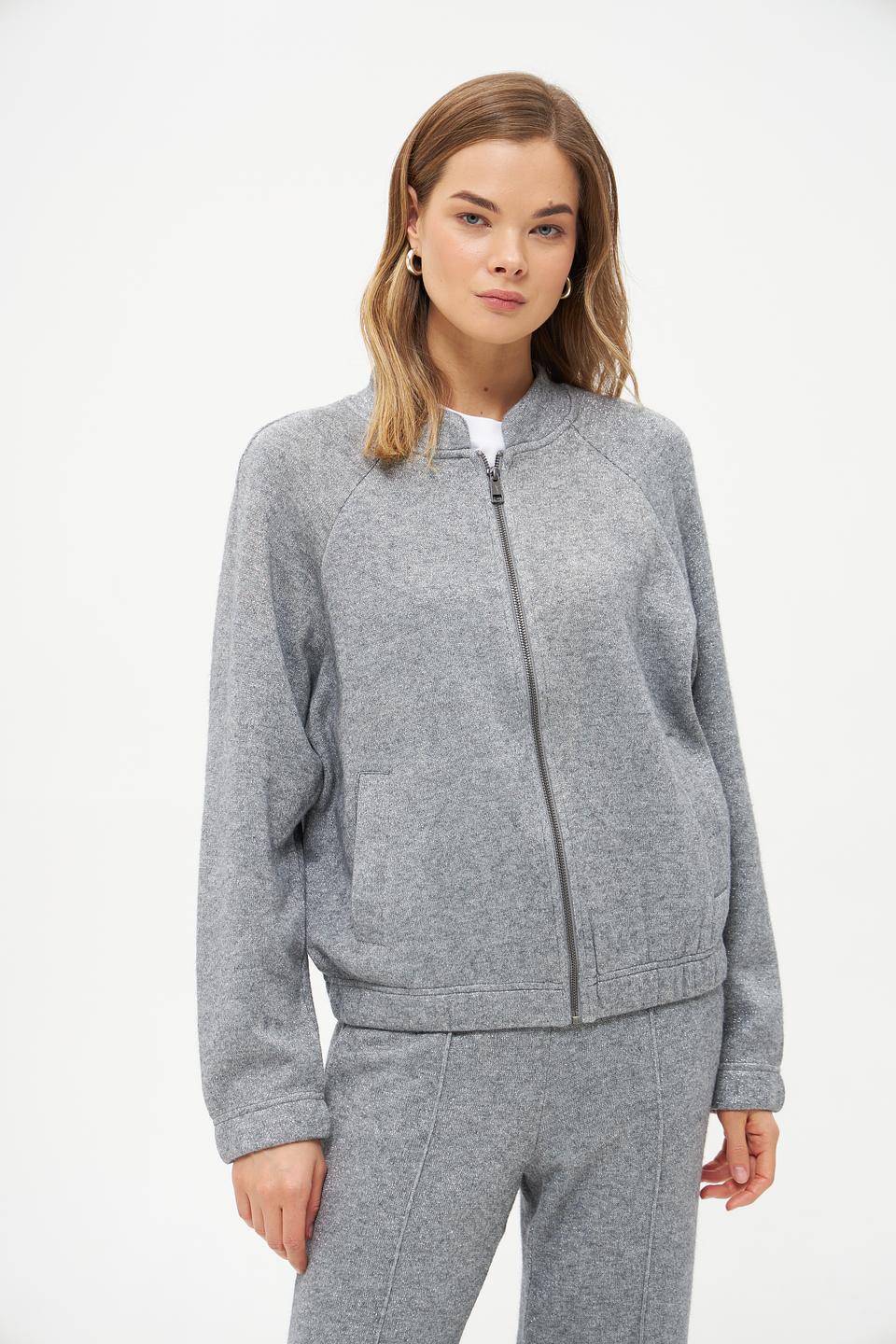 Жакет Lecomte серый приталенный