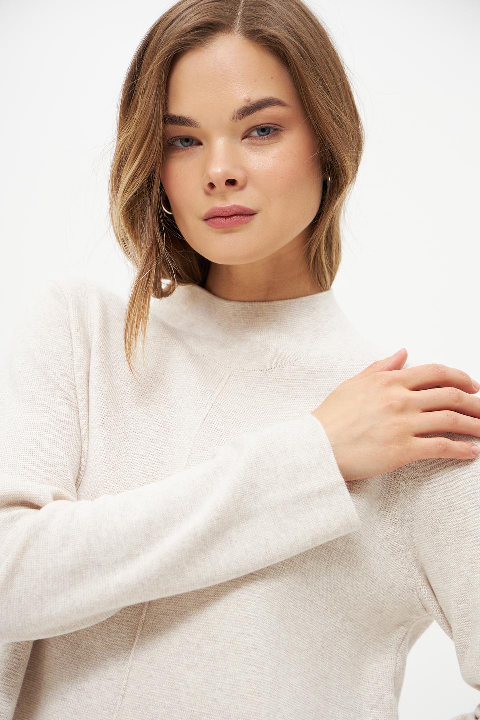 Платье Oui бежевое трикотажное