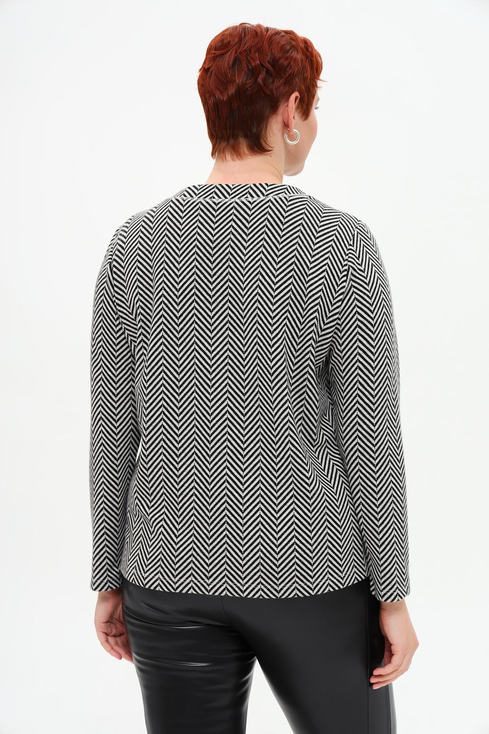 Пуловер Frank Walder зигзаг чёрно-белый