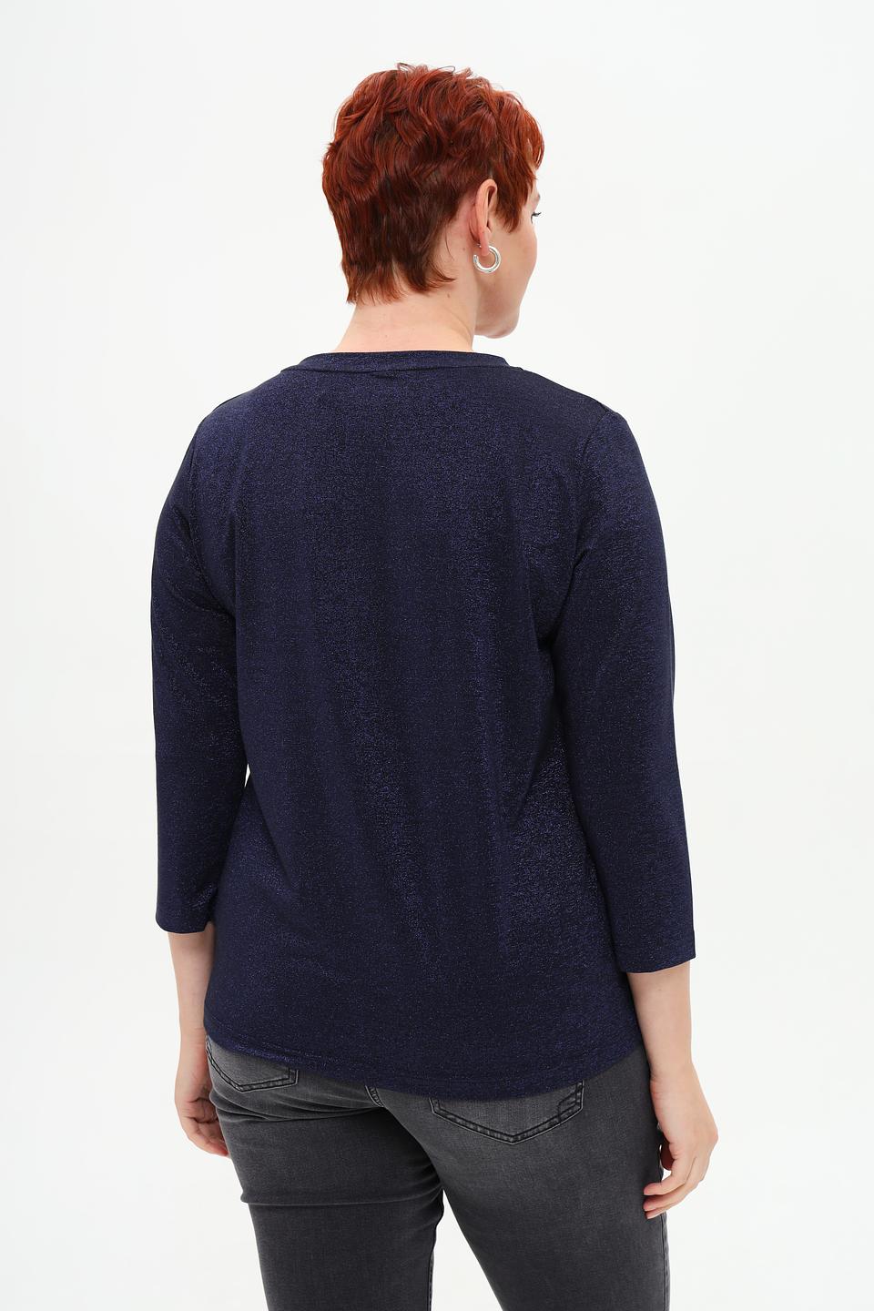 Футболка Rabe collection с блестками темно-синяя