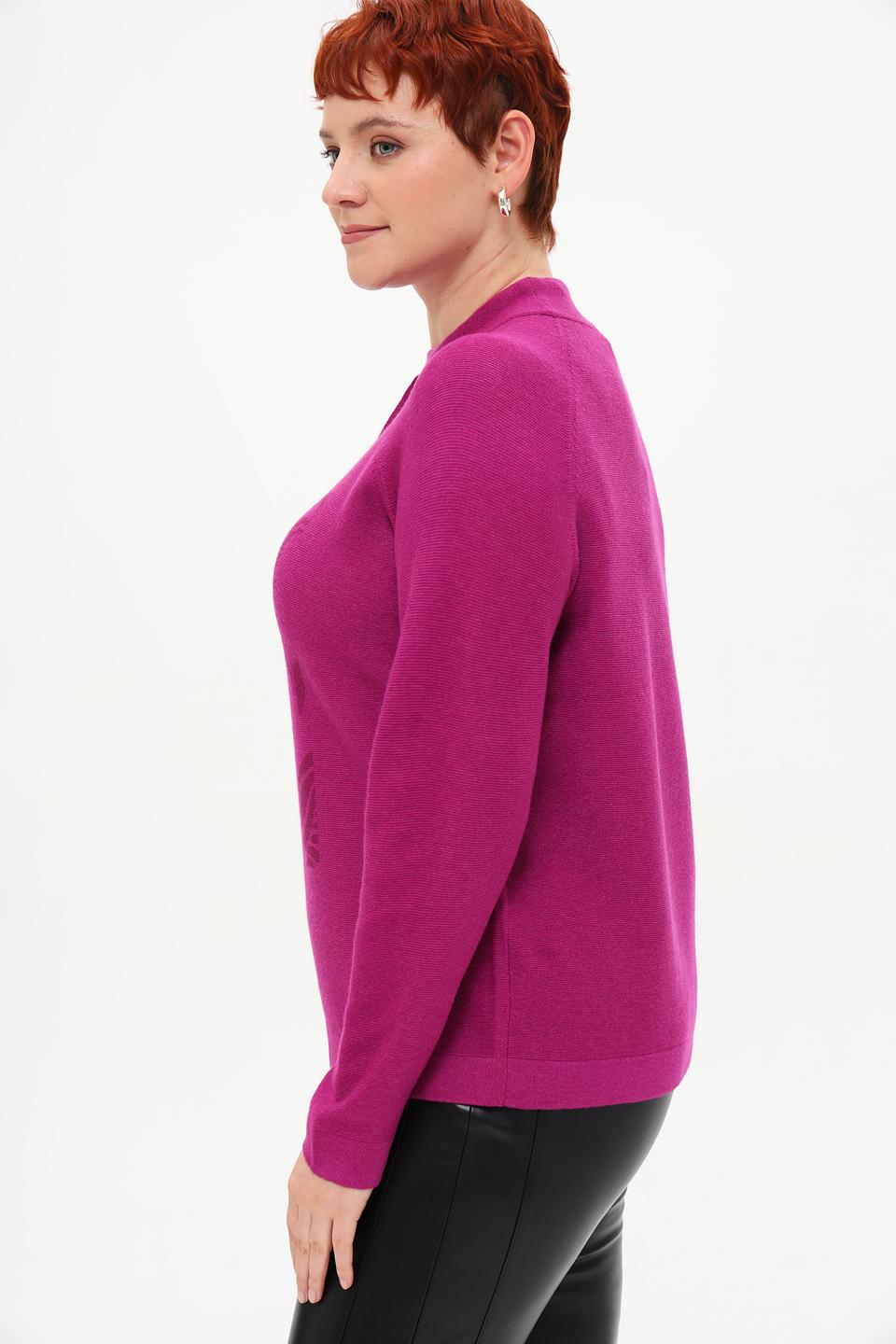 Пуловер Rabe collection фуксия с принтом