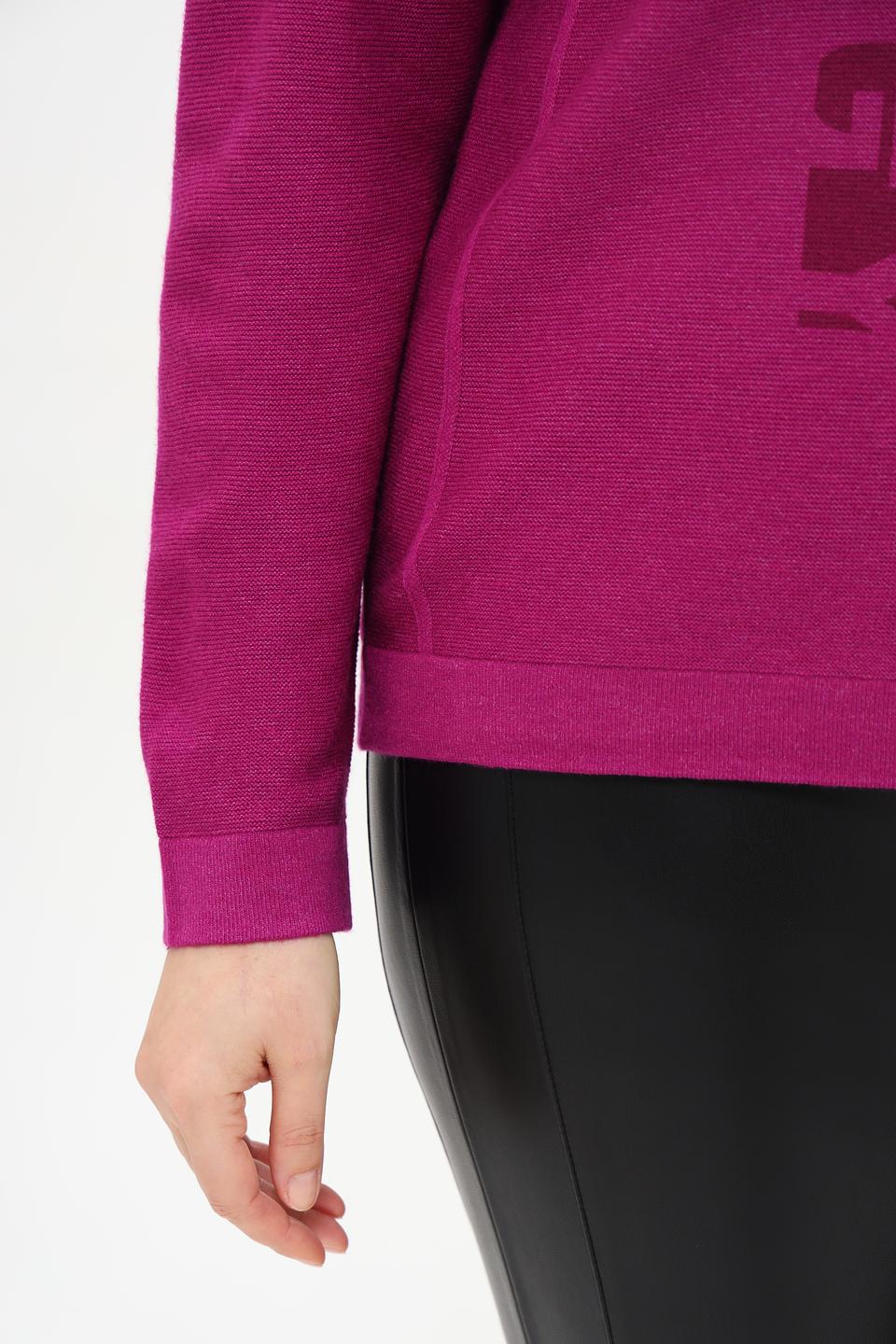 Пуловер Rabe collection фуксия с принтом