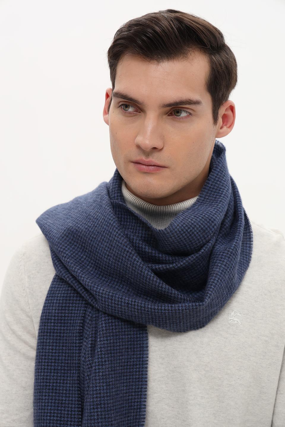 Шарф Bugatti ACC синий в клетку