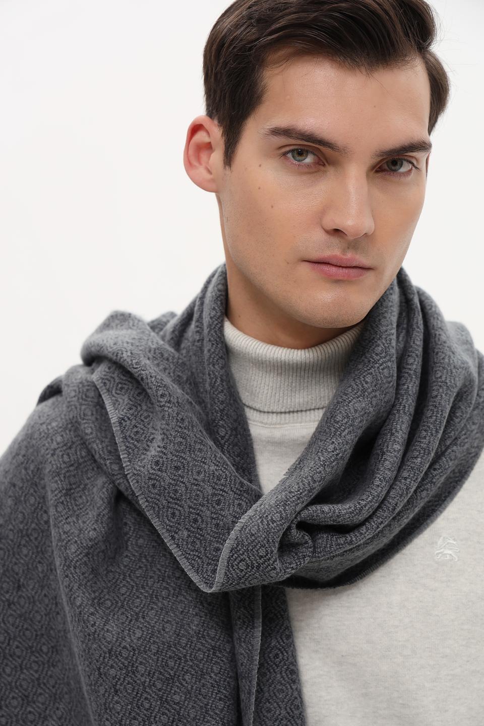 Шарф Bugatti ACC серый с узором