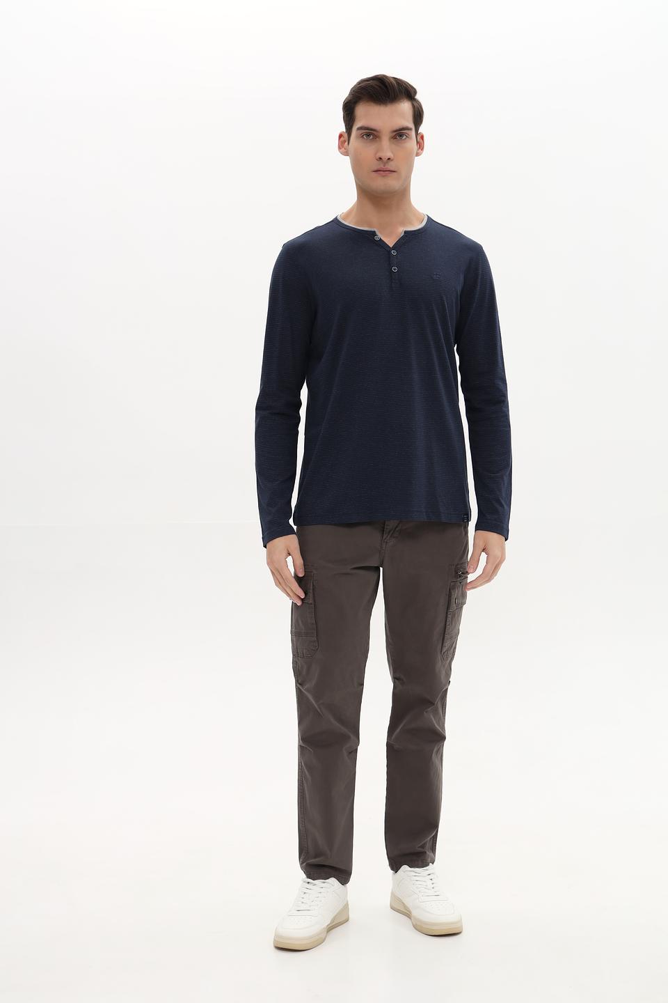 Лонгслив Lerros темно-синий с планкой