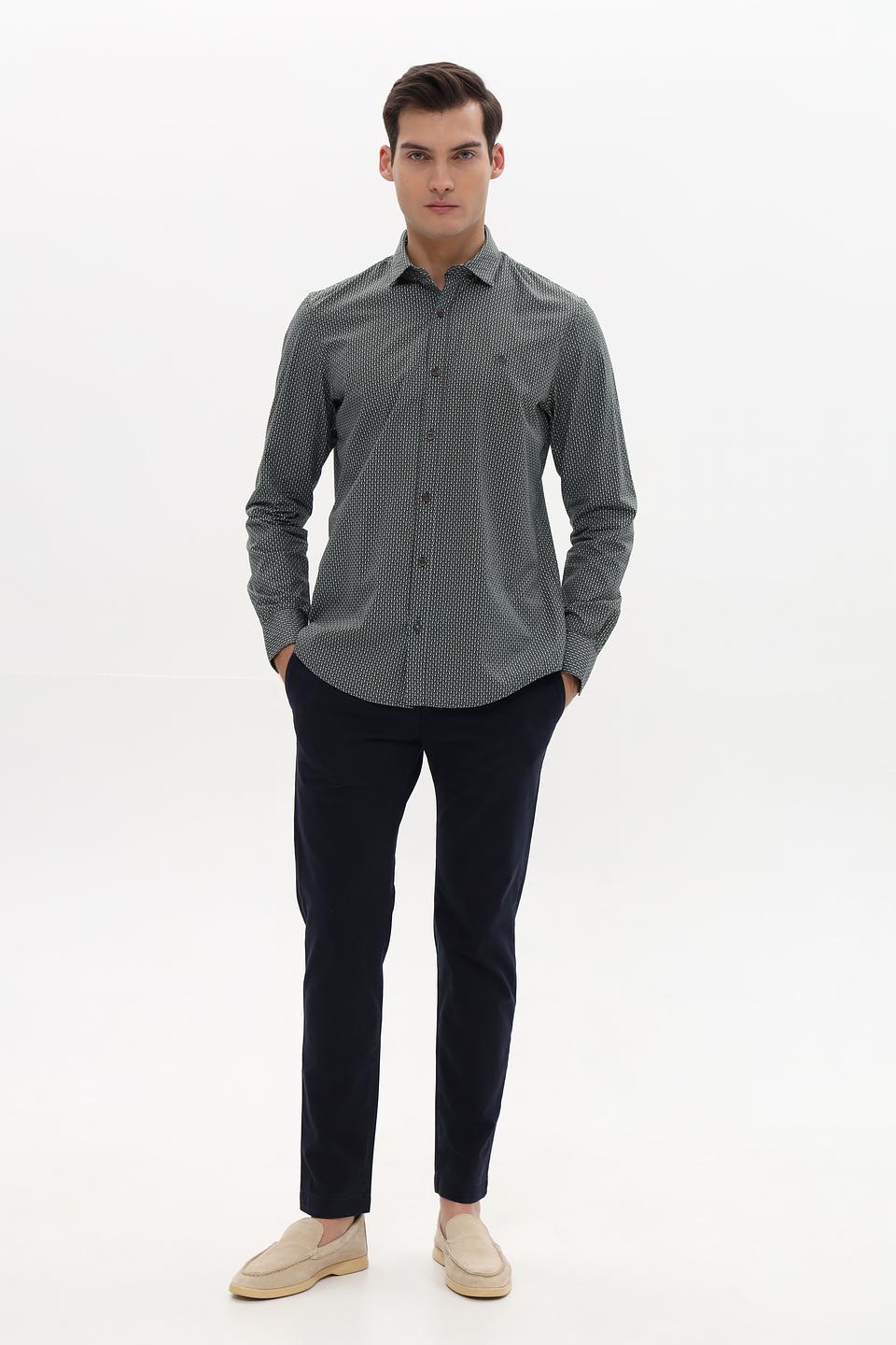 Рубашка Lerros с принтом, темно-зелёная