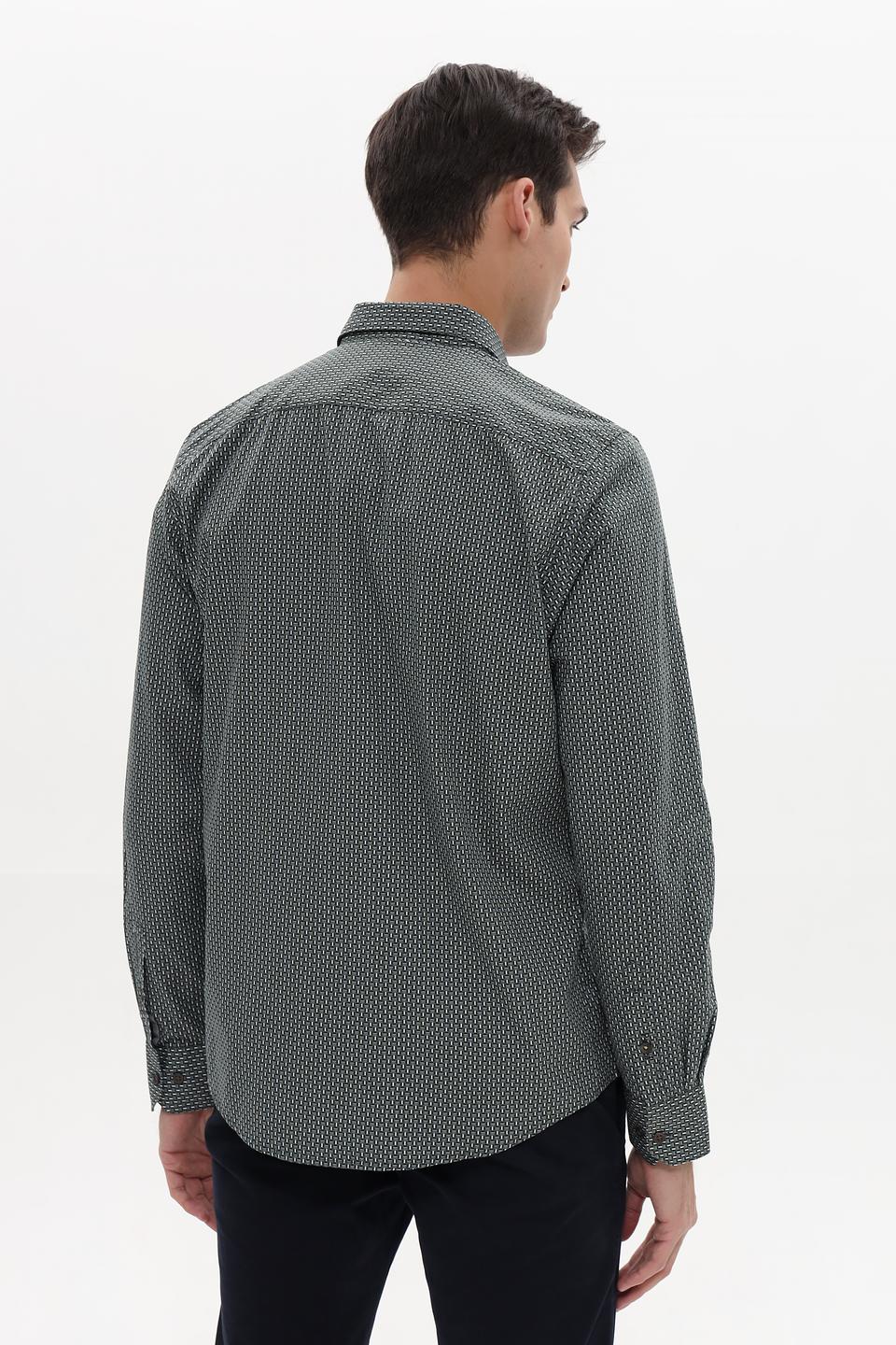 Рубашка Lerros с принтом, темно-зелёная