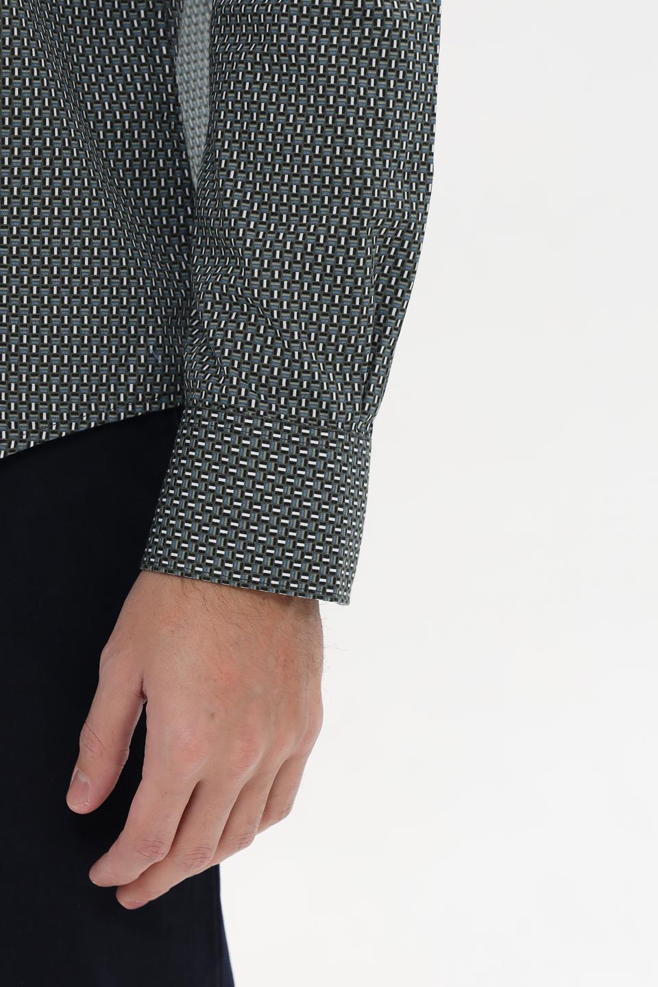 Рубашка Lerros с принтом, темно-зелёная