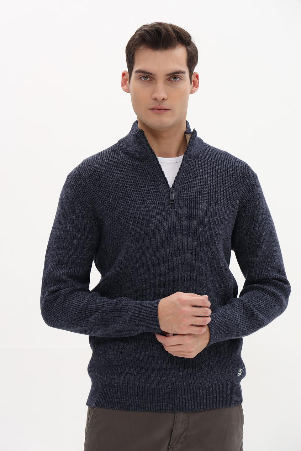 Джемпер Casa Moda с молнией синий