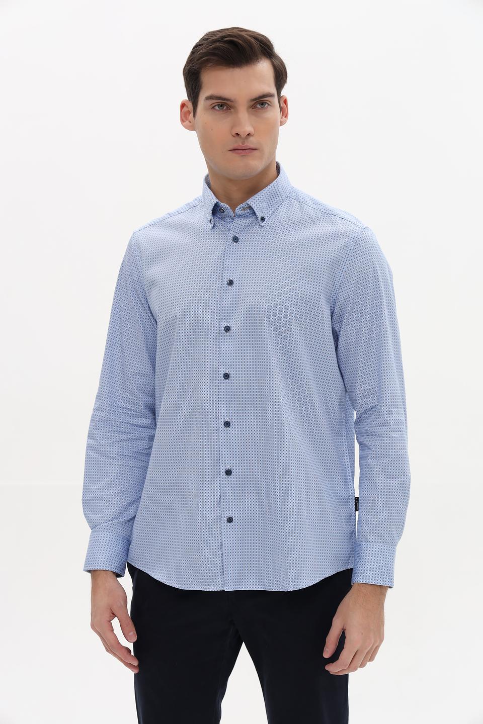 Рубашка Bugatti в голубую клетку