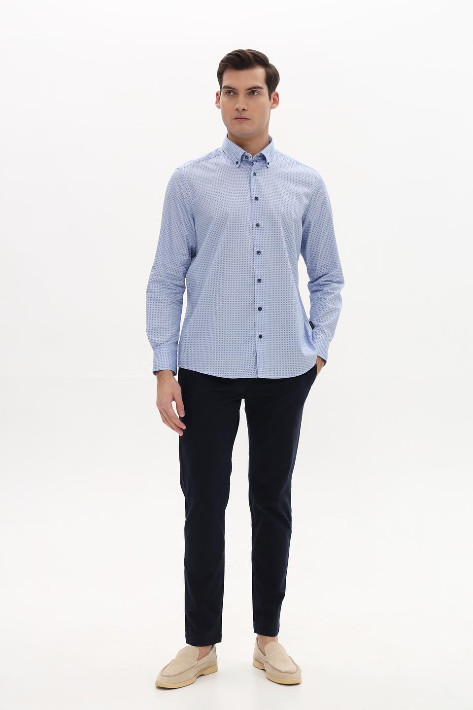 Рубашка Bugatti в голубую клетку