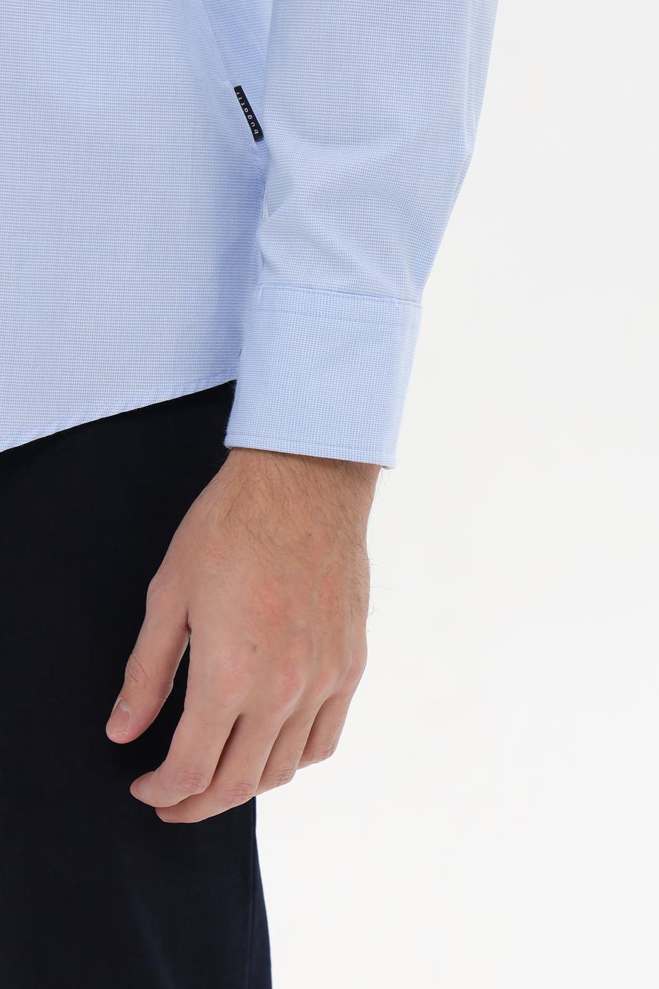 Рубашка Bugatti голубая с длинным рукавом