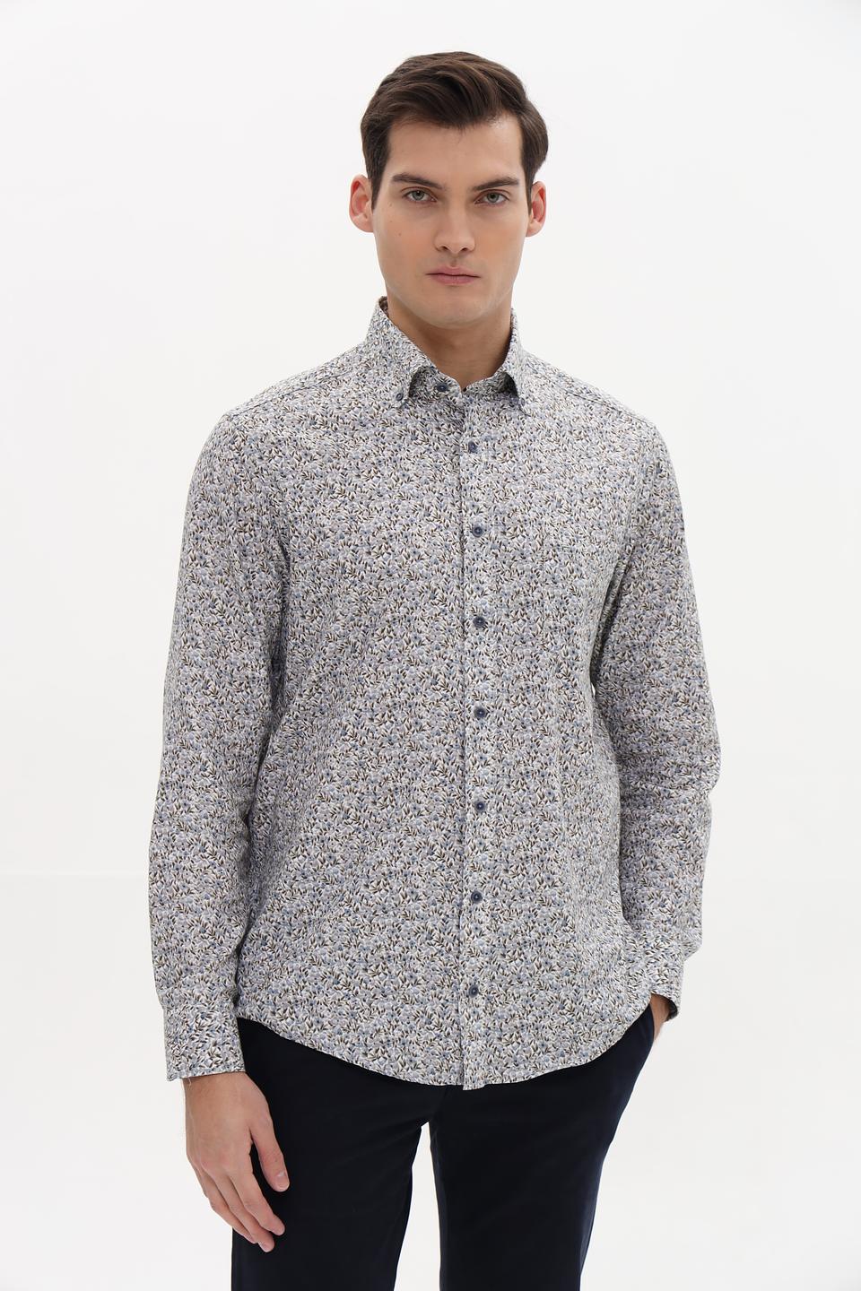 Рубашка Casa Moda с принтом голубой