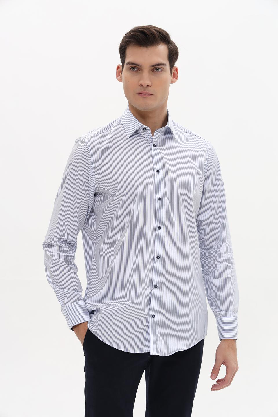 Рубашка Venti в полоску голубую
