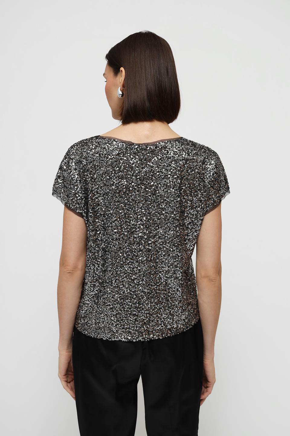Блузка Monari с пайетками серебристая