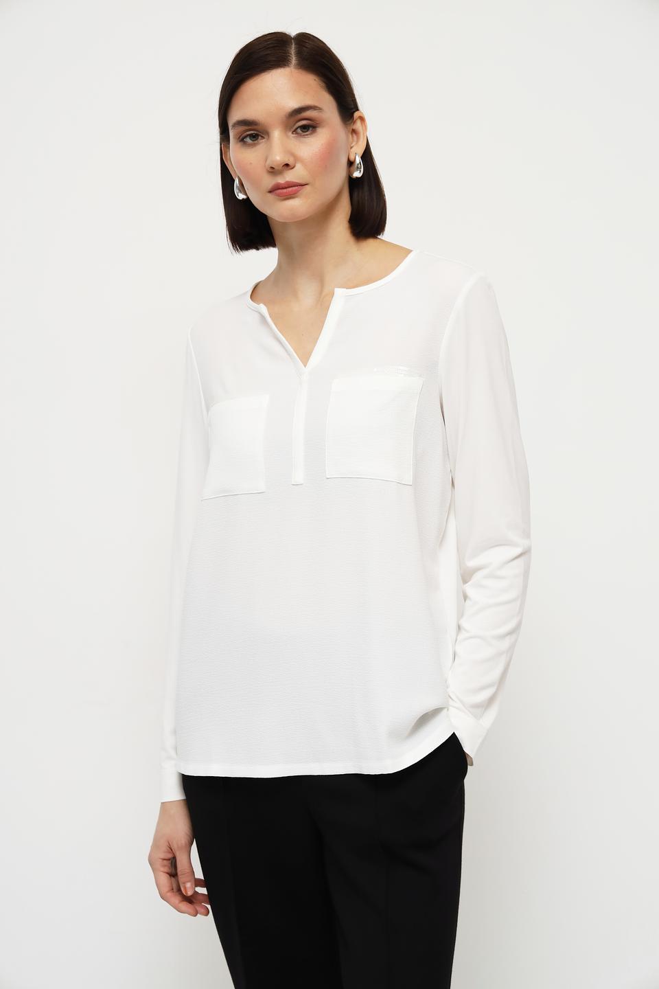 Блузка Olsen с карманами белая