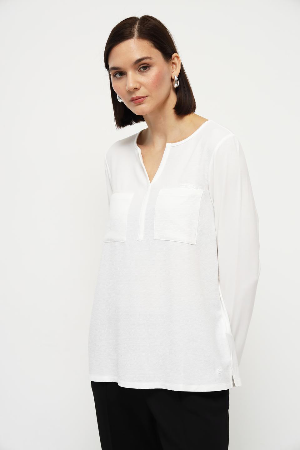 Блузка Olsen с карманами белая
