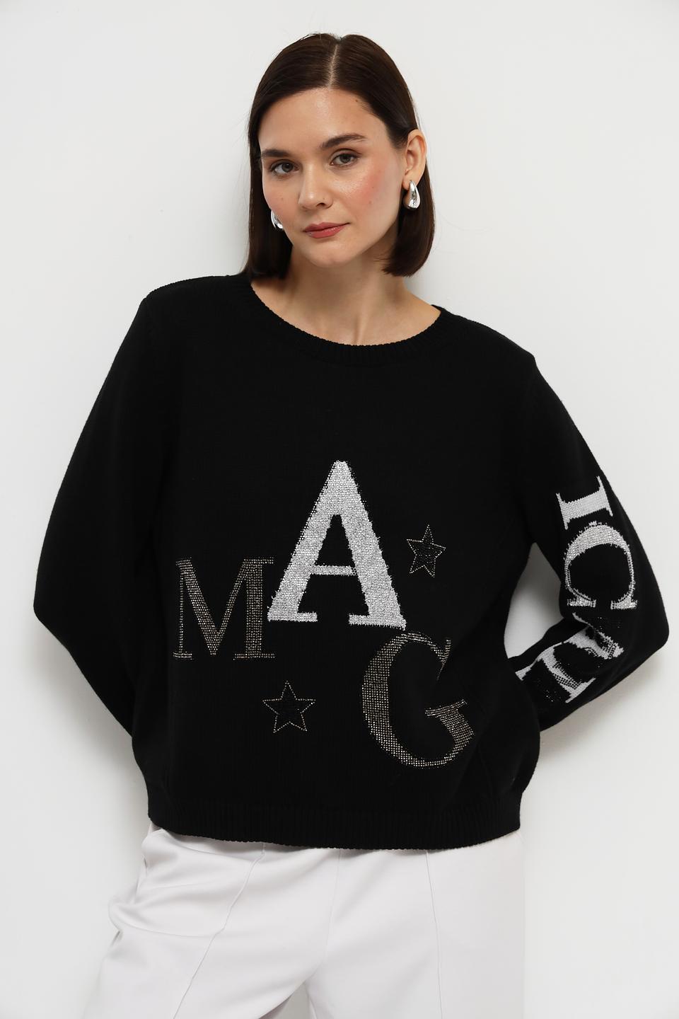 Пуловер Monari с логотипом чёрный