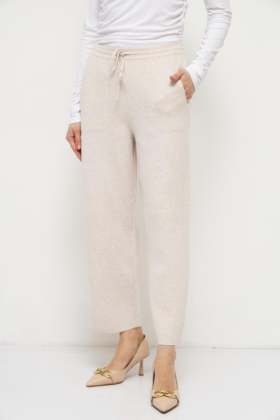 Брюки трикотажные Oui бежевые