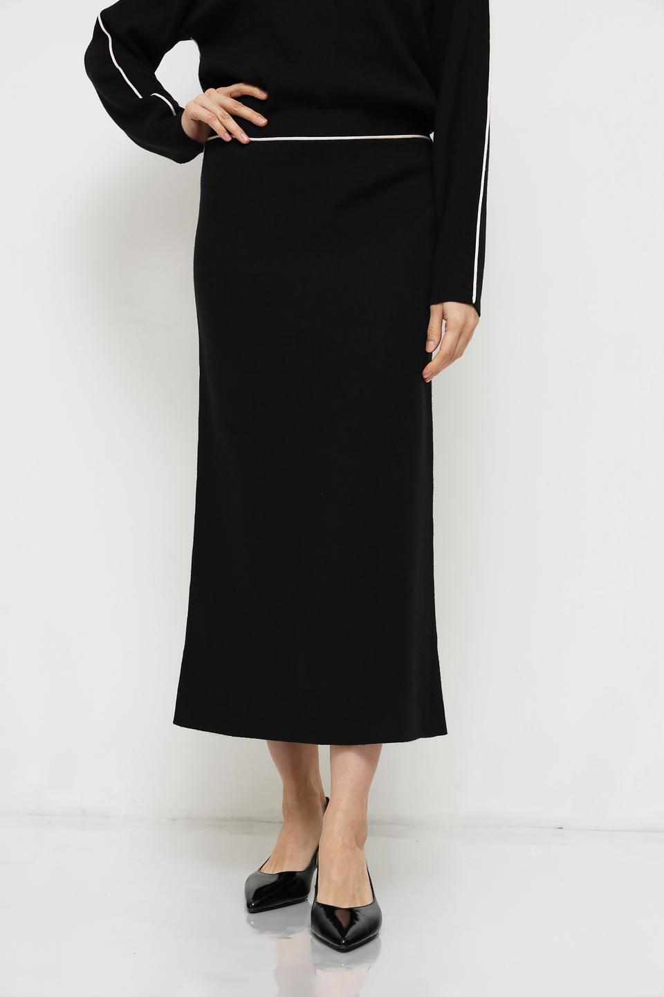 Юбка Oui чёрная с полосой