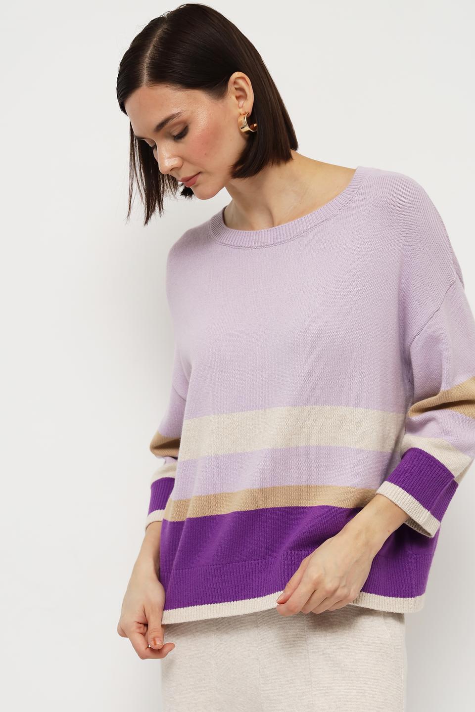 Пуловер Oui в полоску