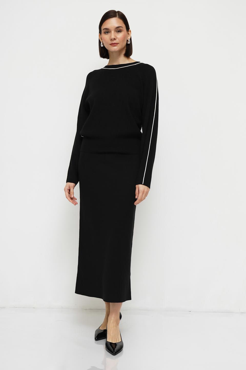 Пуловер Oui с белой отделкой