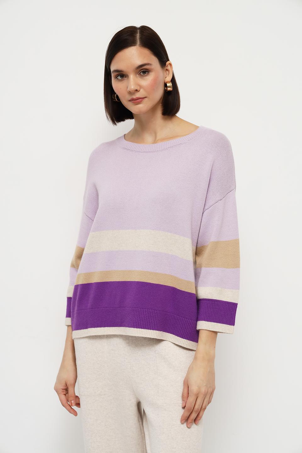Пуловер Oui в полоску