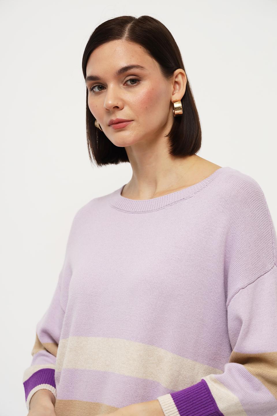 Пуловер Oui в полоску