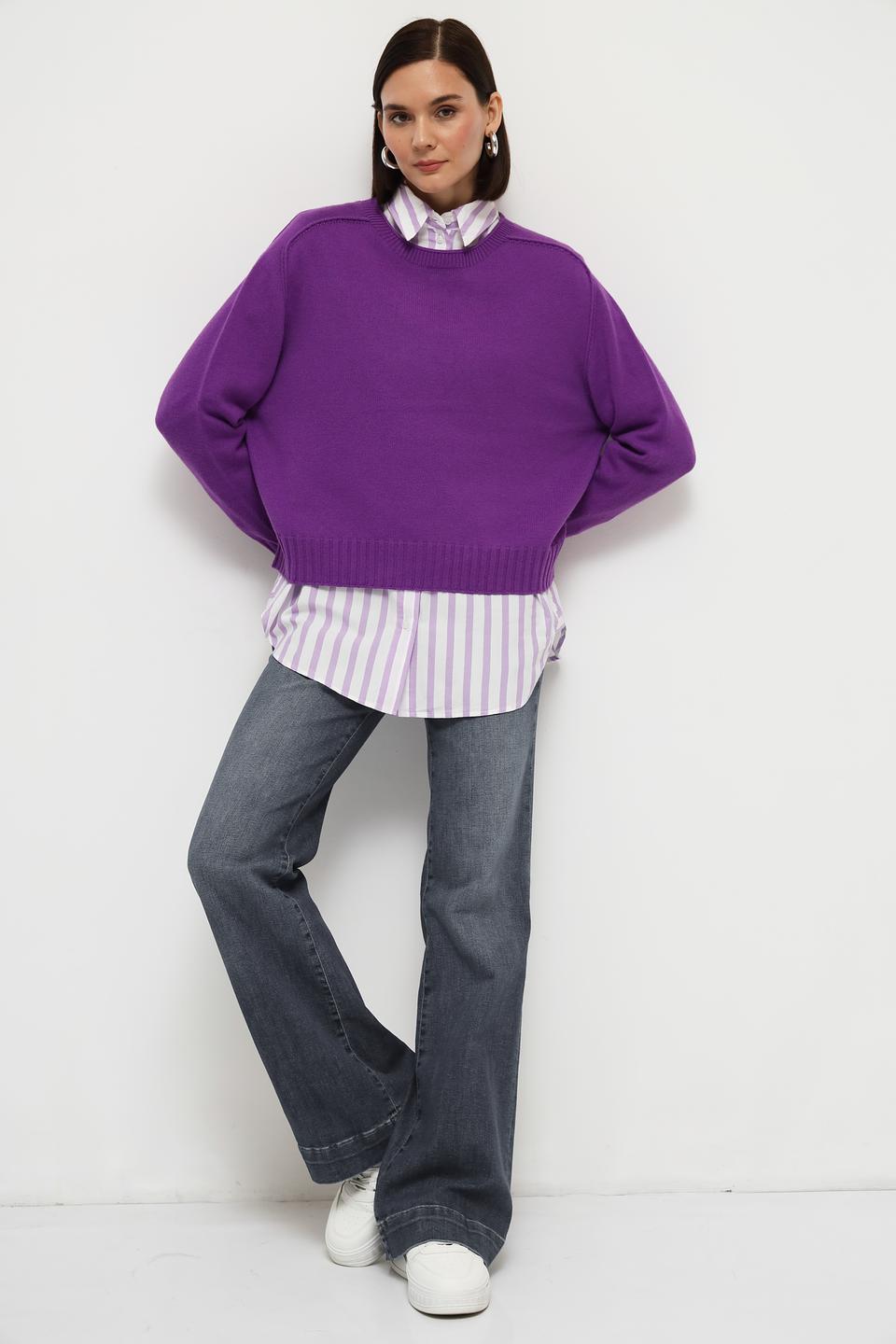 Пуловер Oui фиолетовый