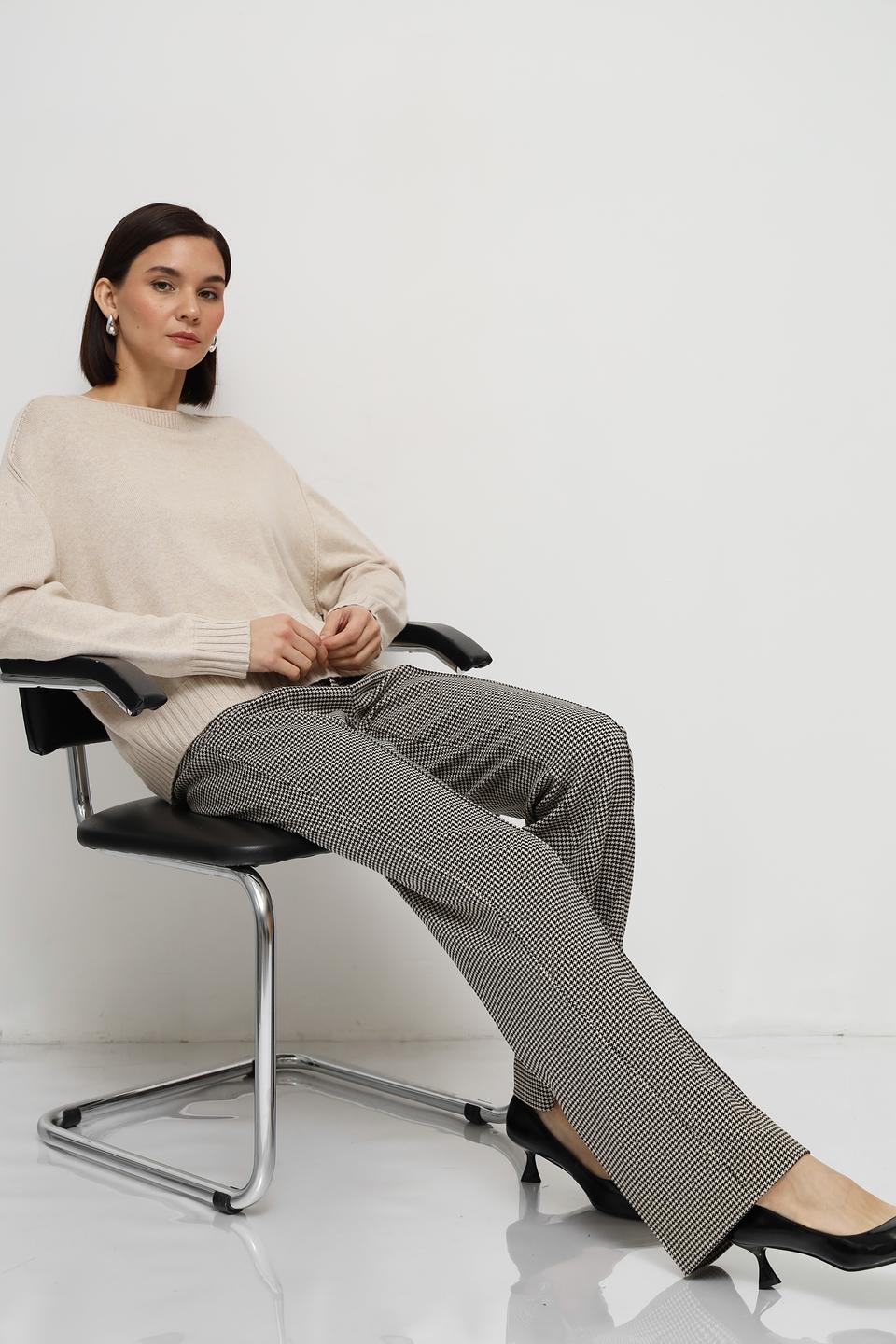 Пуловер Oui бежевый