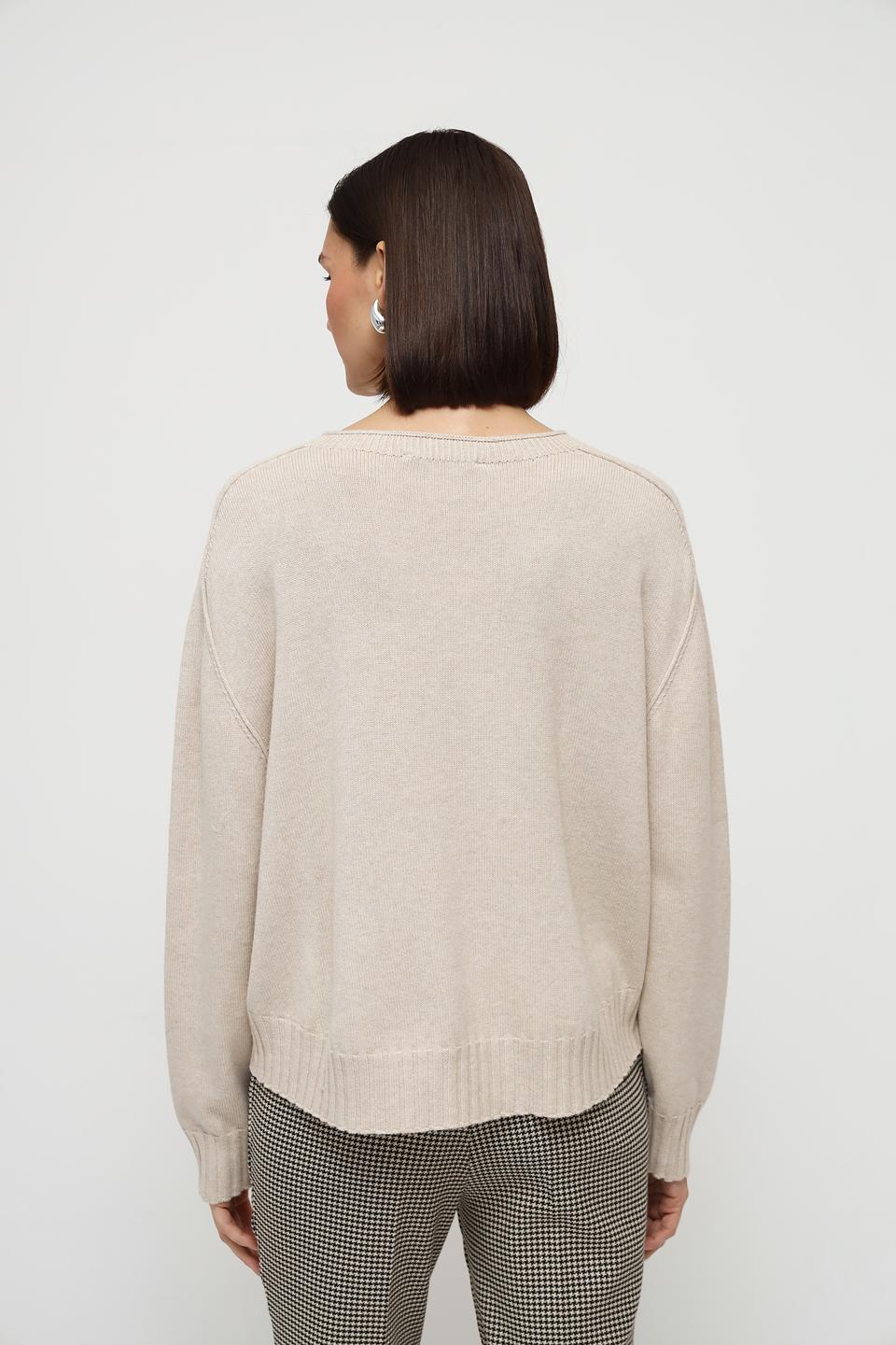 Пуловер Oui бежевый