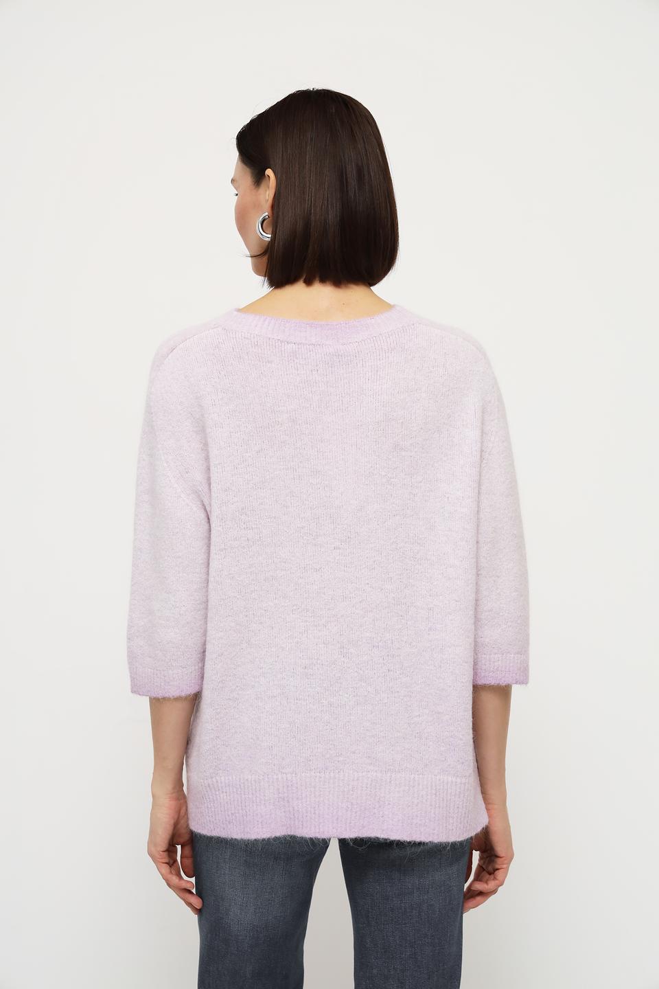 Пуловер Oui лавандовый с 3/4 рукавом