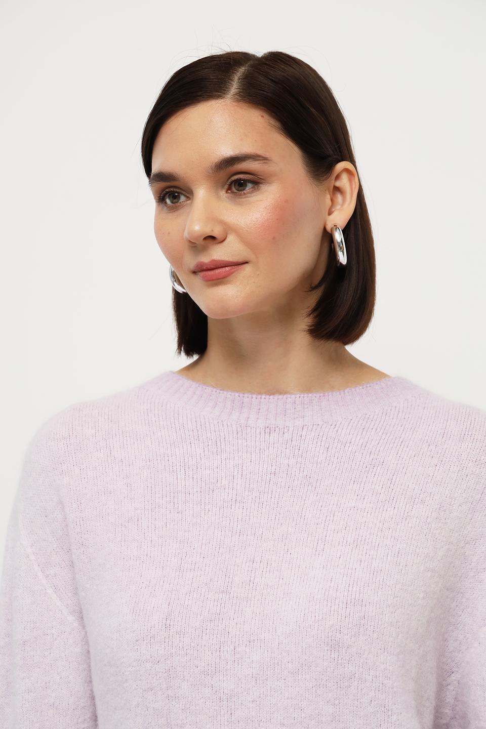 Пуловер Oui лавандовый с 3/4 рукавом