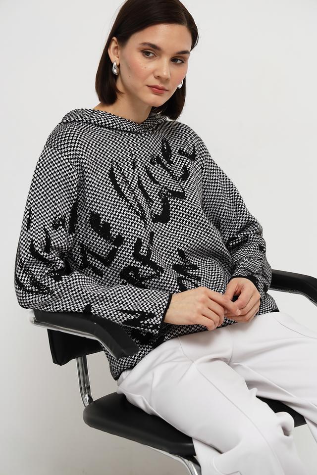 Пуловер Monari с принтом чёрный