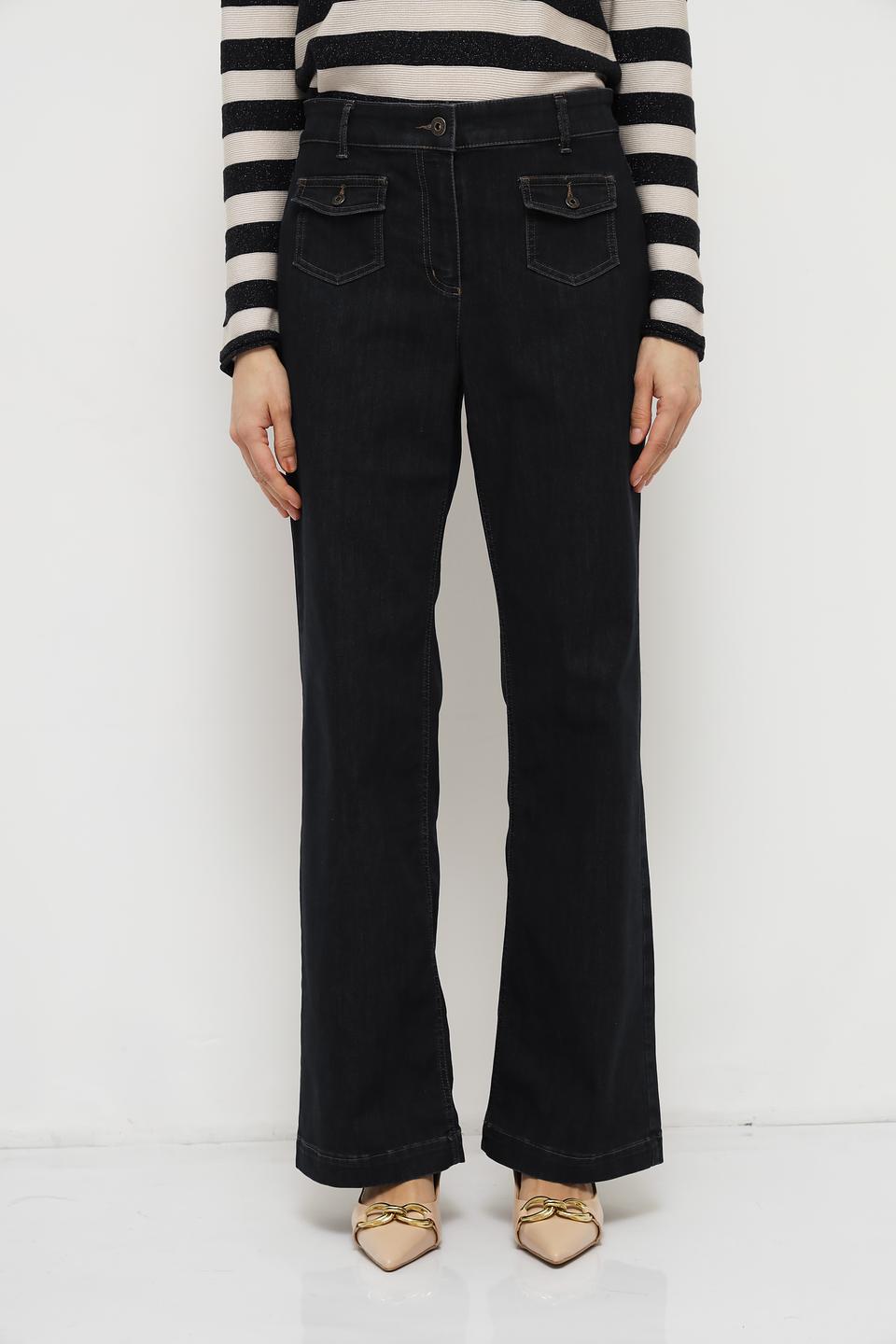 Джинсы Bianca клеш тёмно-синие