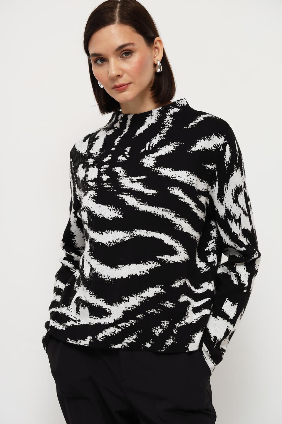 Пуловер Monari с принтом зебра