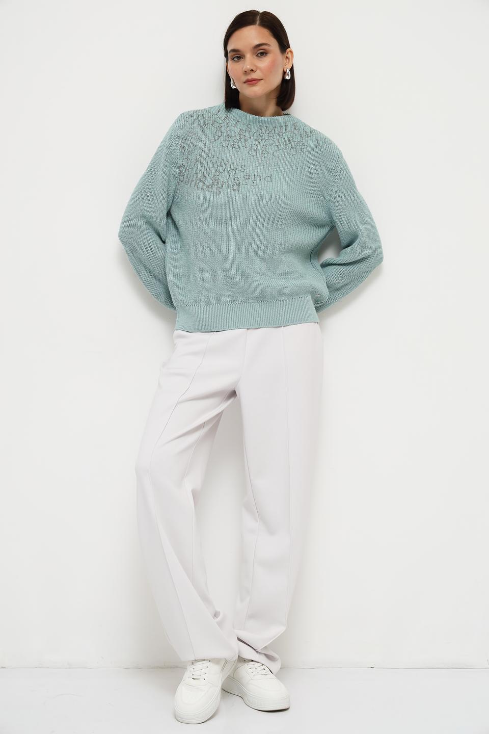 Пуловер Monari мятный с узором