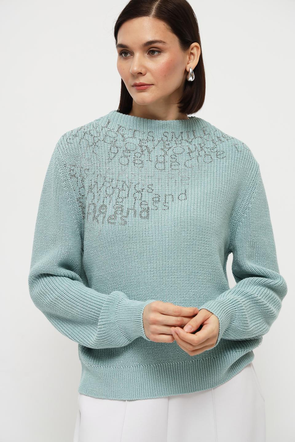 Пуловер Monari мятный с узором
