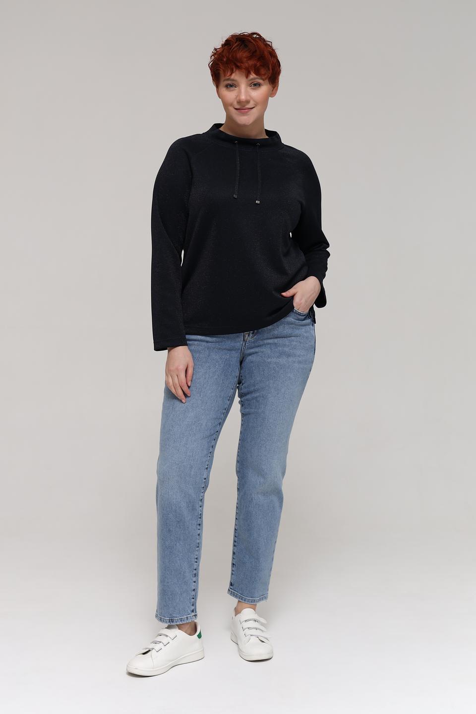 Пуловер Rabe collection чёрный с капюшоном