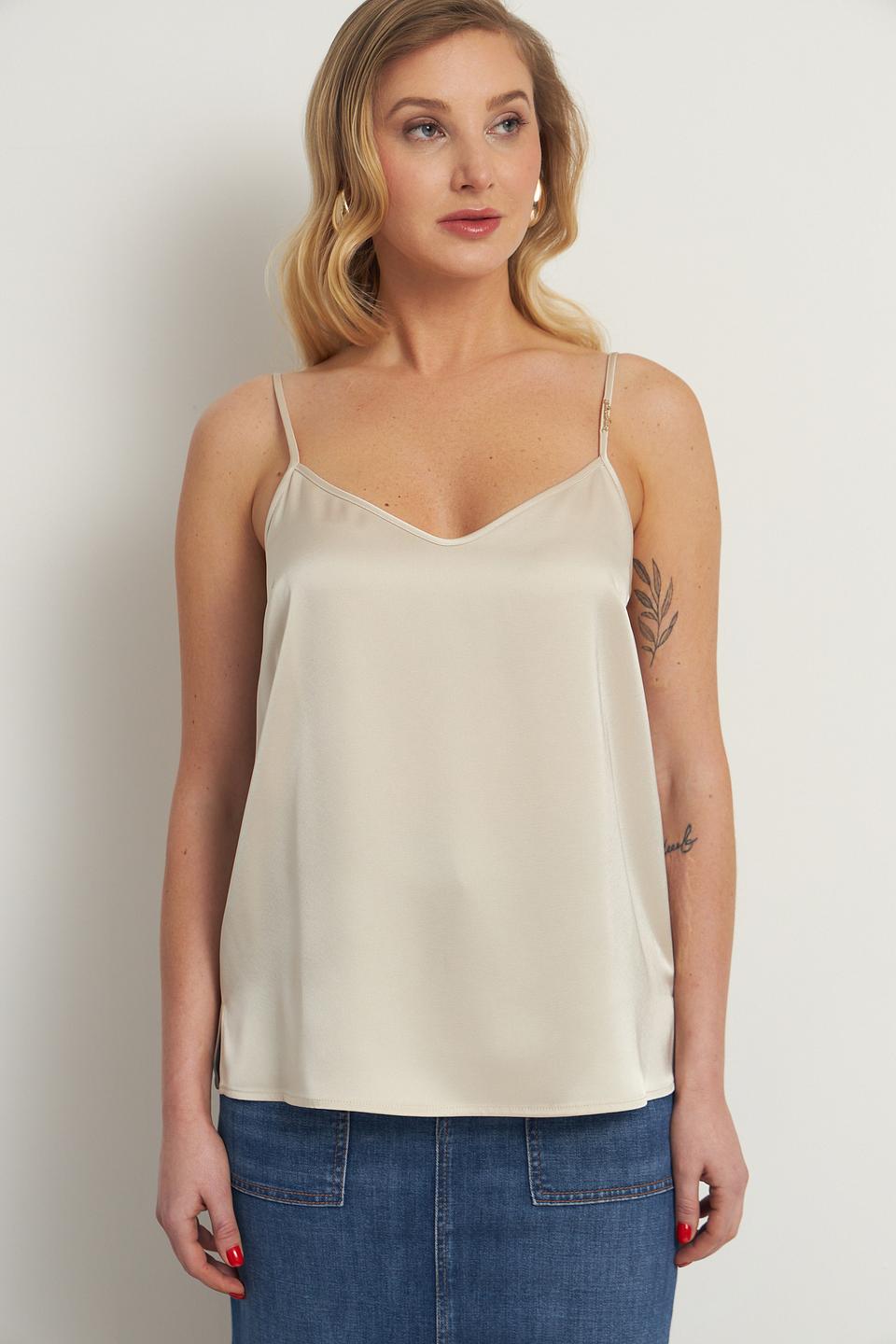 Топ Marc Cain атласный бежевый