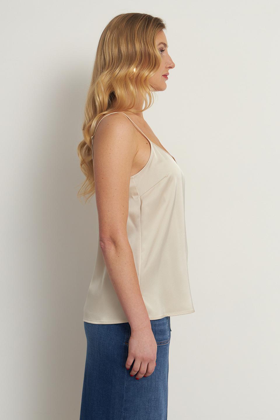 Топ Marc Cain атласный бежевый