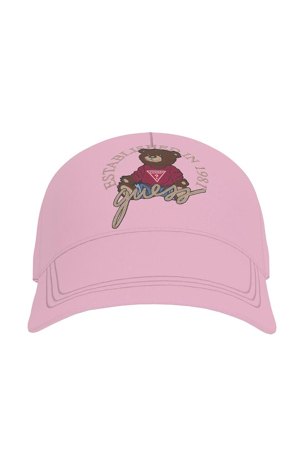 Кепка Guess с медведем розовый