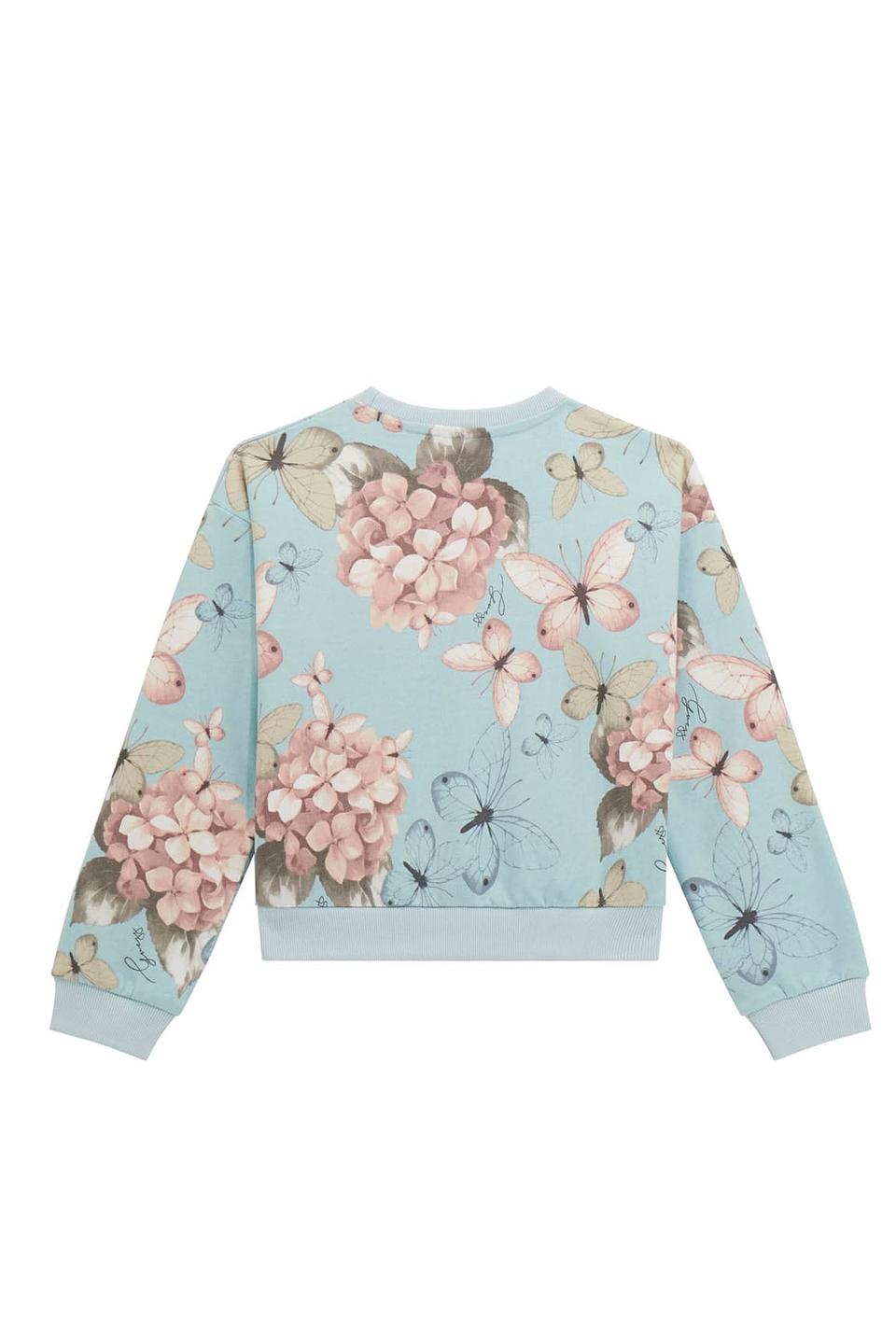 Джемпер Guess дев. с цветами голубой