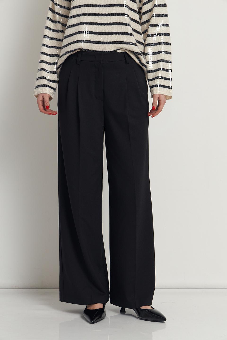 Брюки Lecomte клёш чёрные