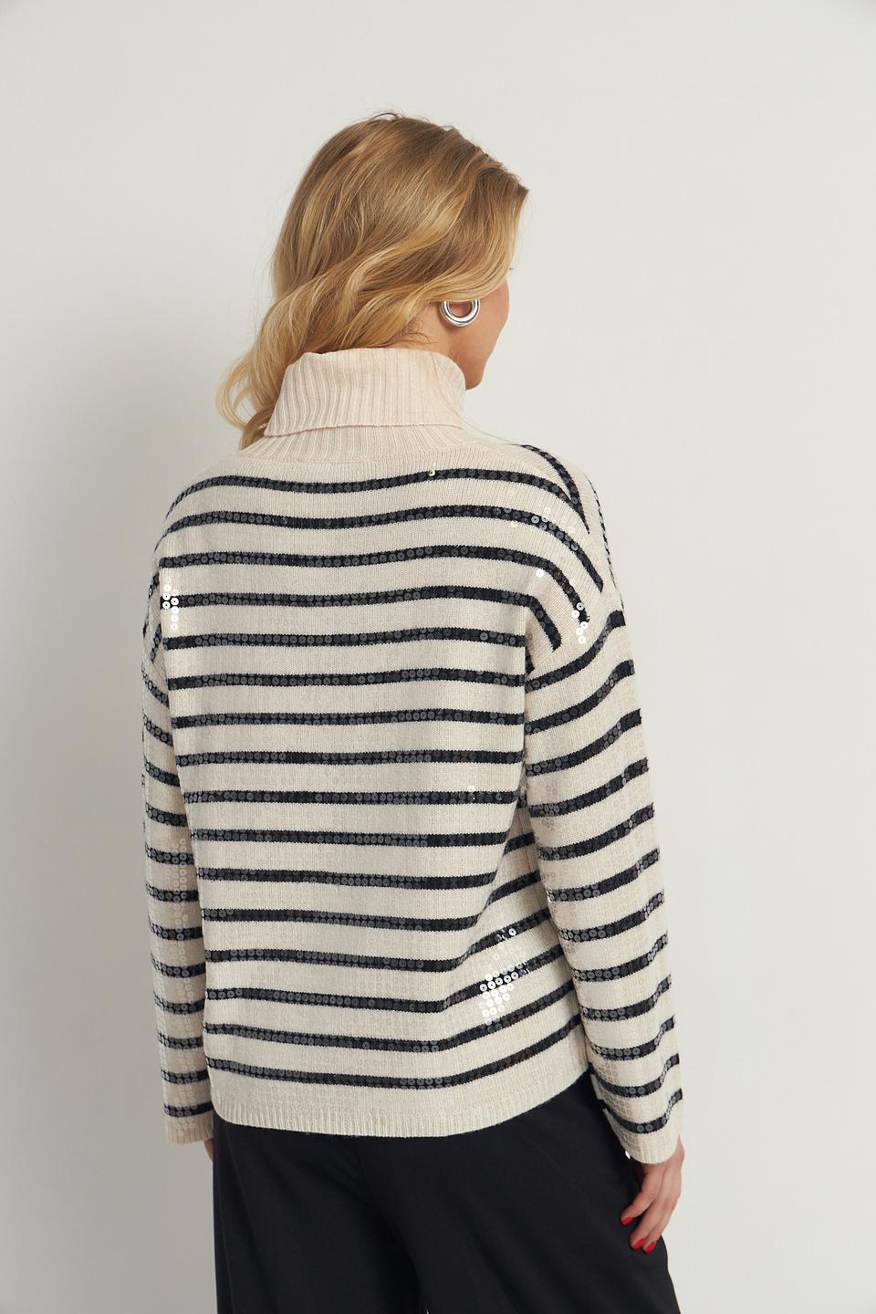 Пуловер Lecomte в полоску